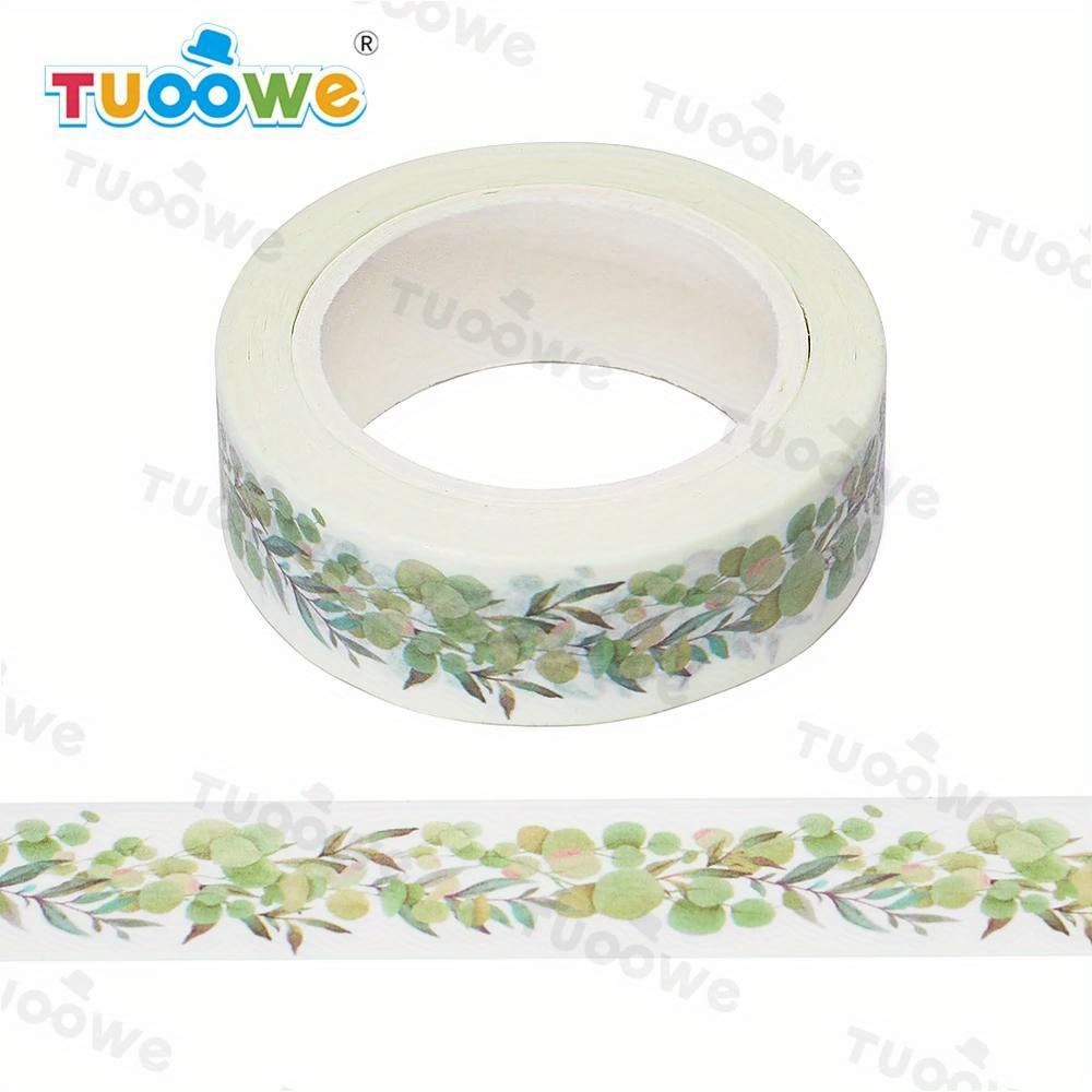 

Floral & Leaf Design Washi Tape For Scrapbooking, Journaling, And Gift Wrapping - Decorative Paper Craft Adhesive