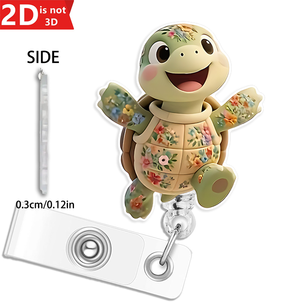 TEMU Tortue 2D, de Décorations Florales aux Couleurs Douces et Présentant un Design de Créature de Jardin Enjouée. Livrée avec un Porte-Carte