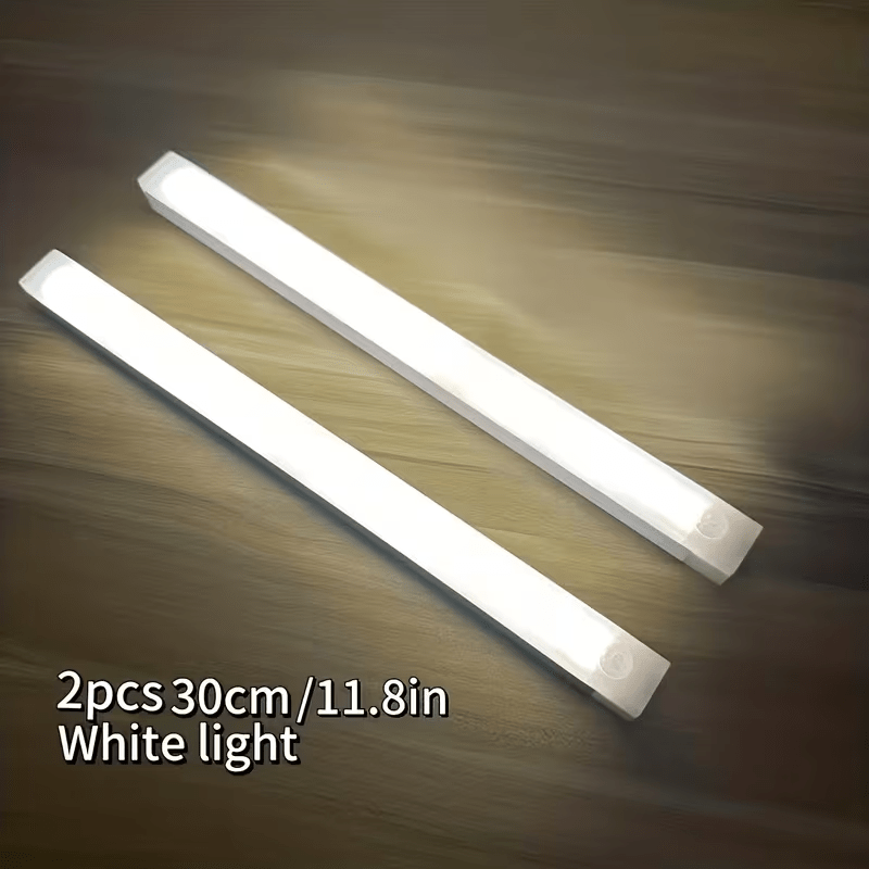 TEMU 2pcs Type-c Charging Led Strip Lights, Sensor Night Light, Soft Light Eye Protection, Portable Bedside Lamp, Multiple Sizes, Magnetic Adhesive