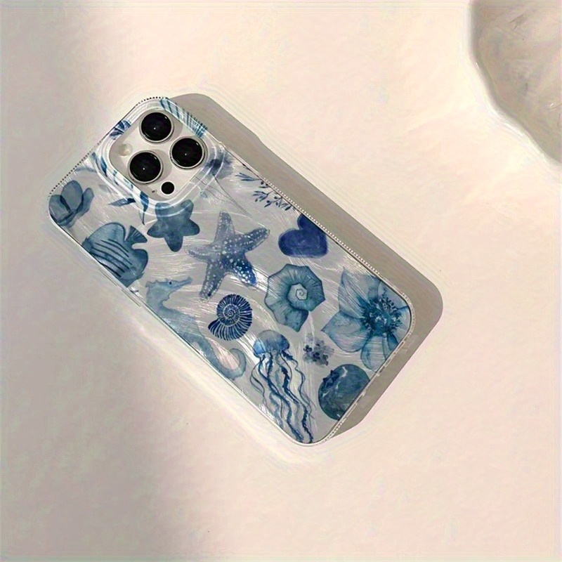 phone case 1pc blue ocean element new acrylic - Temu Oman