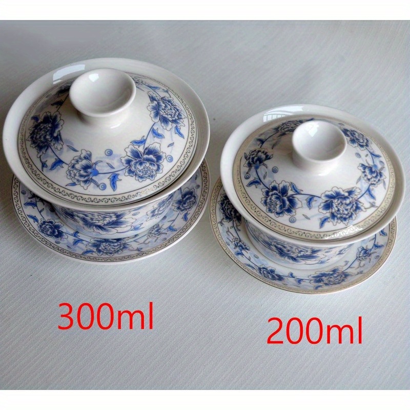 traditional gaiwan tea set with lid and saucer handmade ceramic tea cup flower porcelain teacups 10oz tea ceremony traditional brewing elegant teacup classic ceramics handcrafted pottery   gift for   home   Product details 7