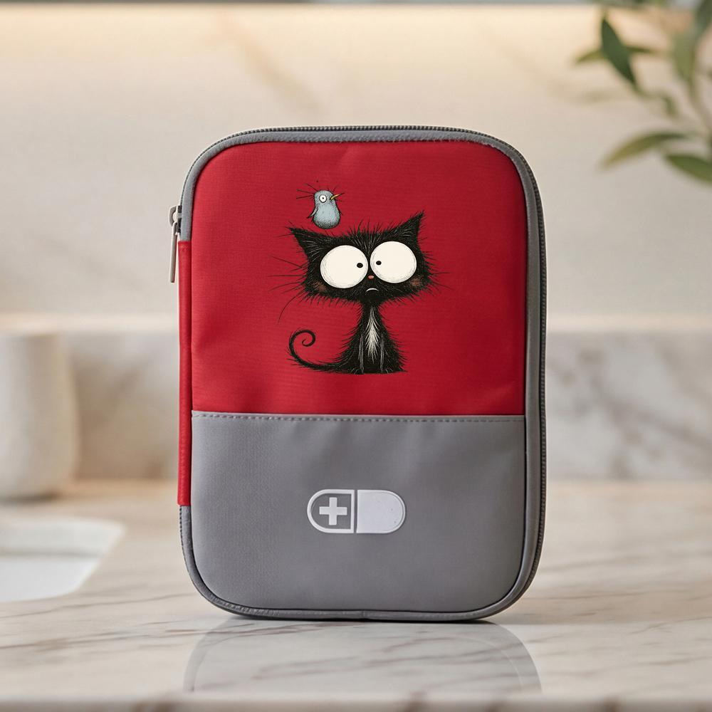 TEMU Trousse de secours d'extérieur, "Aucun fourniture incluse" et oiseau bleu, sac organisateur de médicaments portable fantaisie style dessin ,