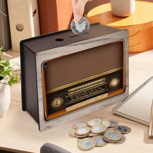 handmade wooden art decorative rectangular coin storage box with artistic prints suitable for home d cor library display halloween and christmas gifts gadget organizer