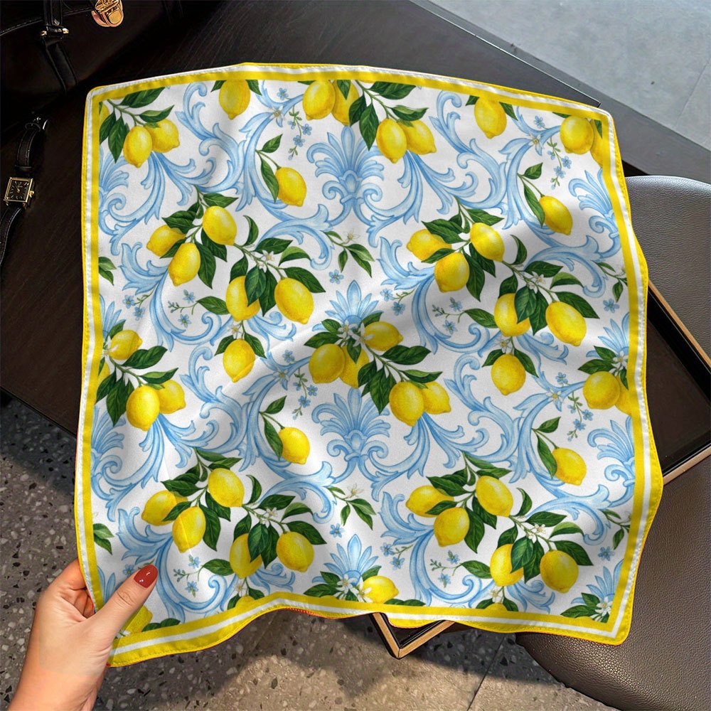 TEMU 1pc 35.4/17.7inch Floral And -mediterranean Vintage Scarf Versatile For Tying, Headband, Suitable For Casual And Formal Occasions, A Stylish Yet