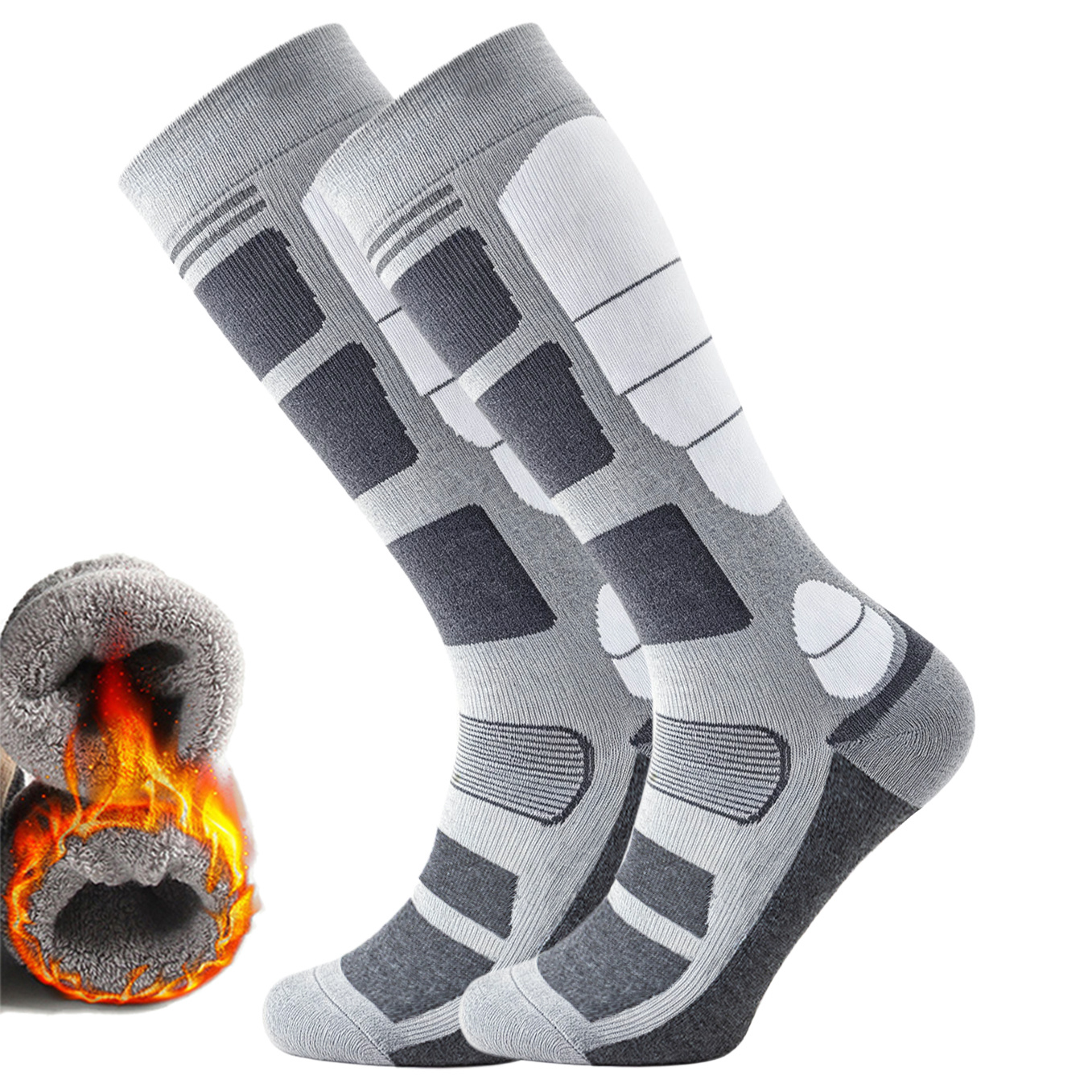 TEMU 1 Pair Winter Warming Thick Thermal Socks Outdoor Sports Men Women Ski Socks Snowboarding Socks Knee High Long Socks Sport, Christmas Gift Ideas