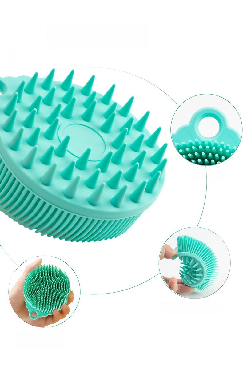 Cepillo de Baño de Silicona Más Vendido, Cepillo de Masaje para el Cuero Cabelludo para Exfoliación, Alivio de Picazón y Eliminación de Piel Muerta, Cepillo de Ducha Redondo Ergonómico con Colgador, Cepillo de Limpieza Exfoliante de Silicona Suave para el Cuerpo y el Cuero Cabelludo