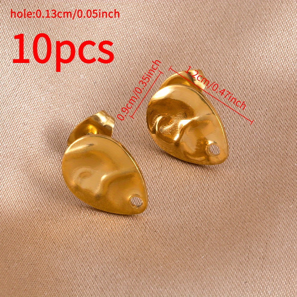 TEMU 10pcs Base de Pendiente de Acero Inoxidable de de Agua con Pequeño Agujero para Colgar Colgantes Utilizados en Accesorios para Hacer Pendientes