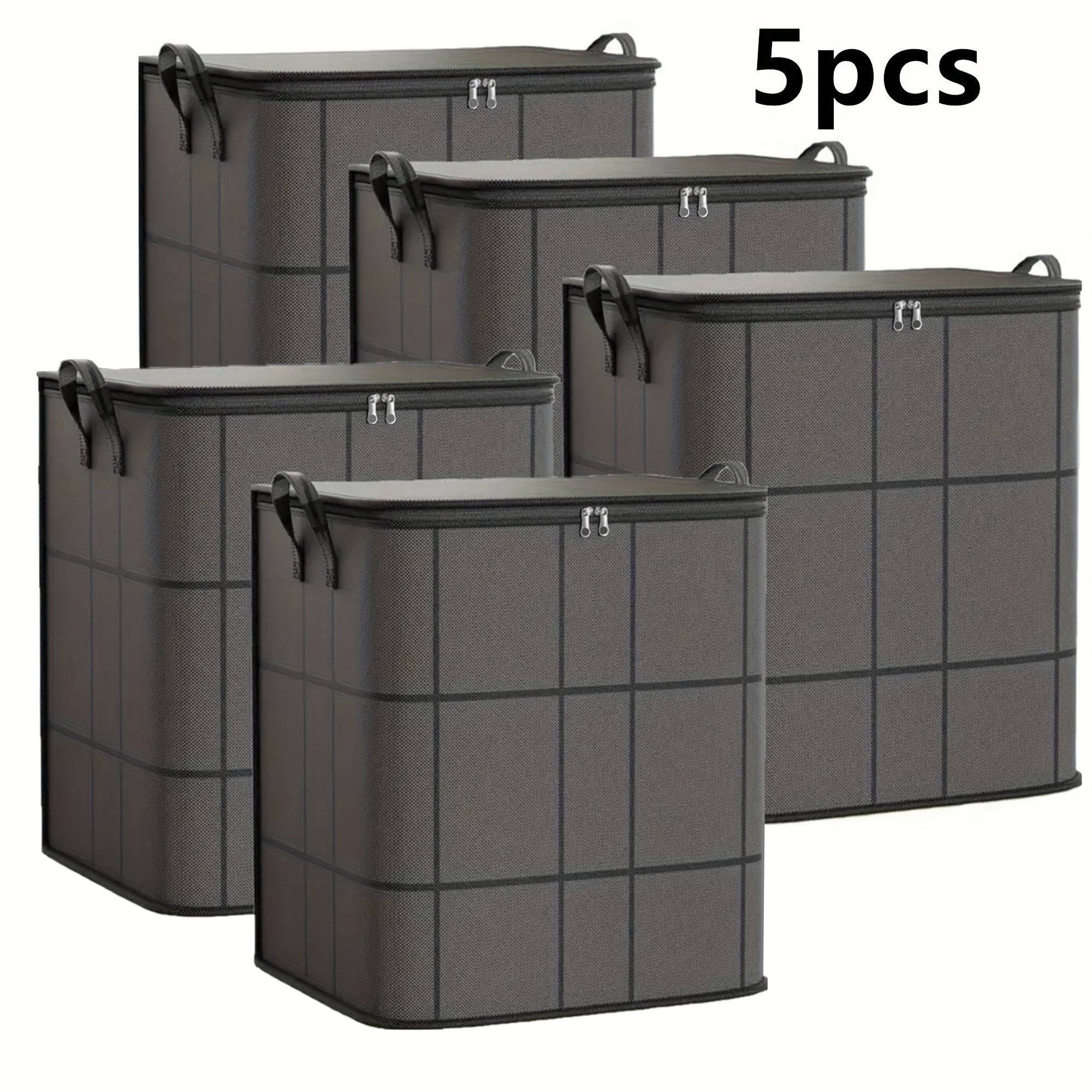TEMU 5pc Large Window Vertical Moving Storage Bag, Large Capacity Thick Fabric, Suitable For Different Moving And Storage Needs, Suitable For Such As