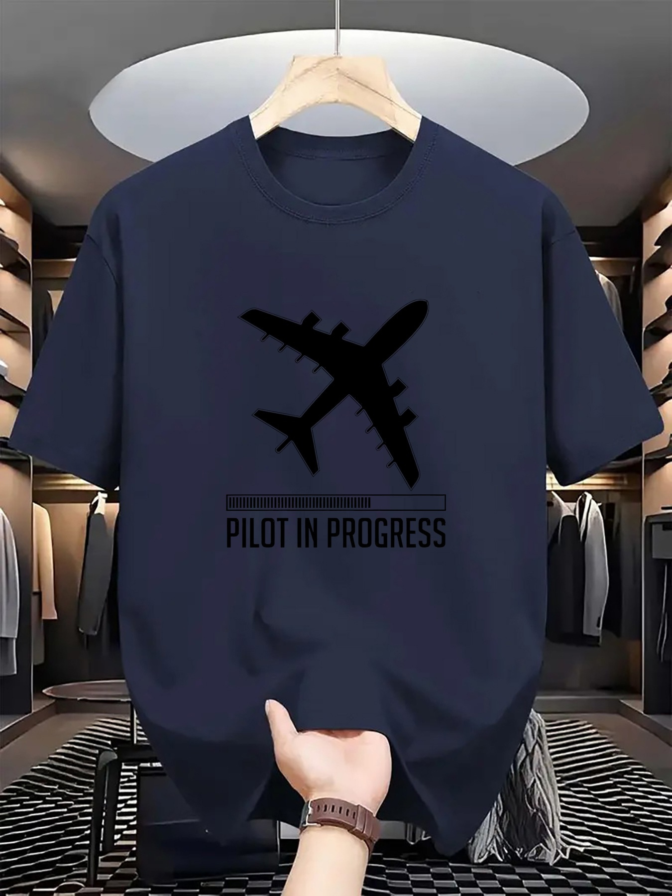 camiseta gráfica negra hombre diseño avión en - Temu Colombia, image size:800x1067