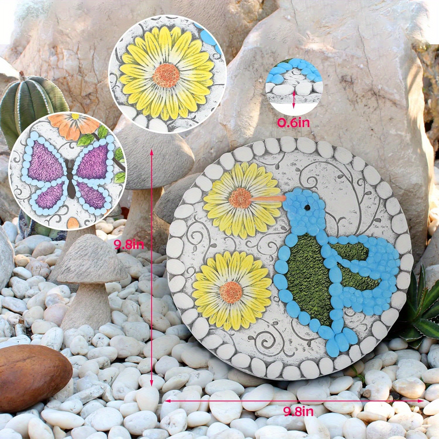 Lion Decorative Hand Painted Rocks, Garden