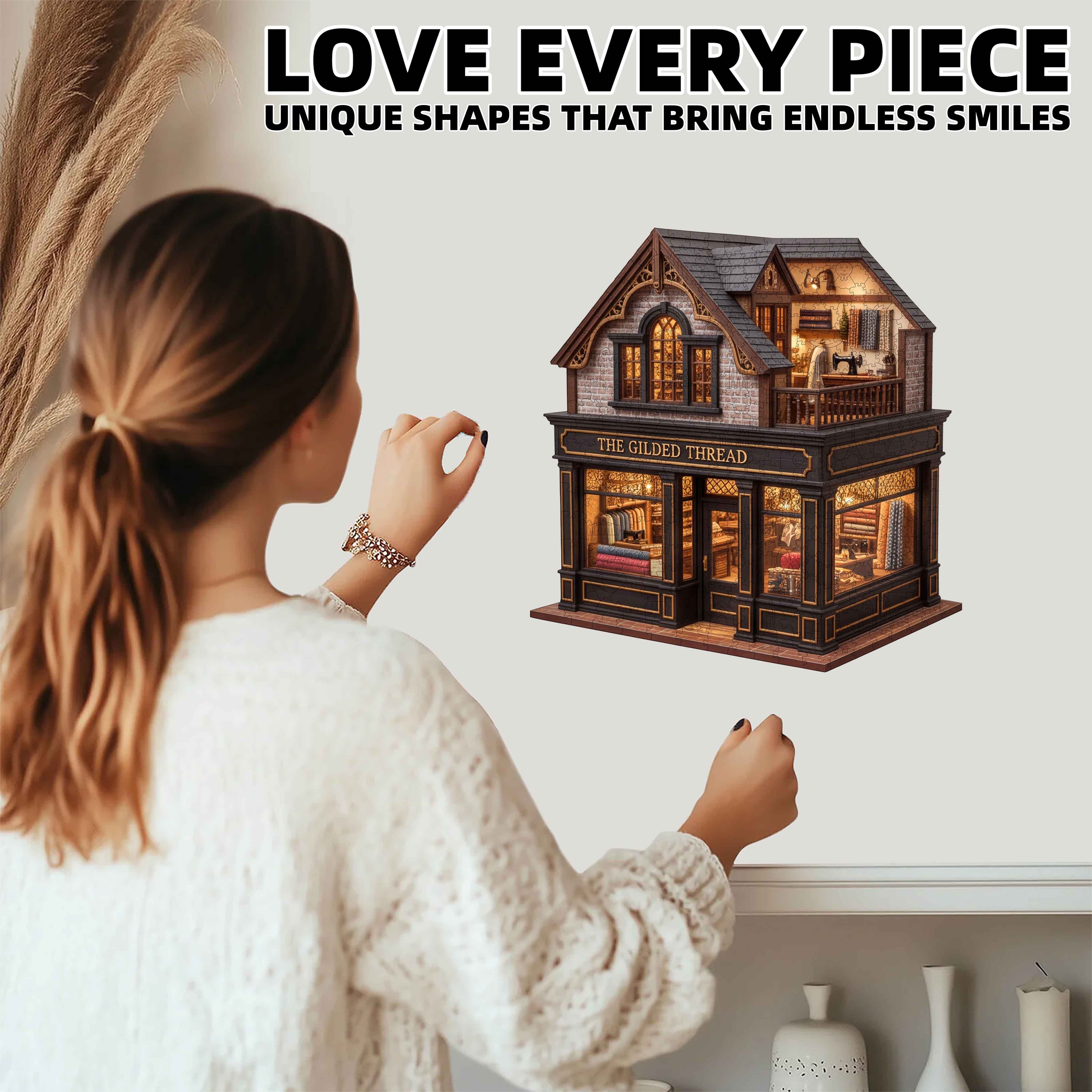 502pcs Tailor Shop Model Wooden Puzzle, Gift for Ages 14+