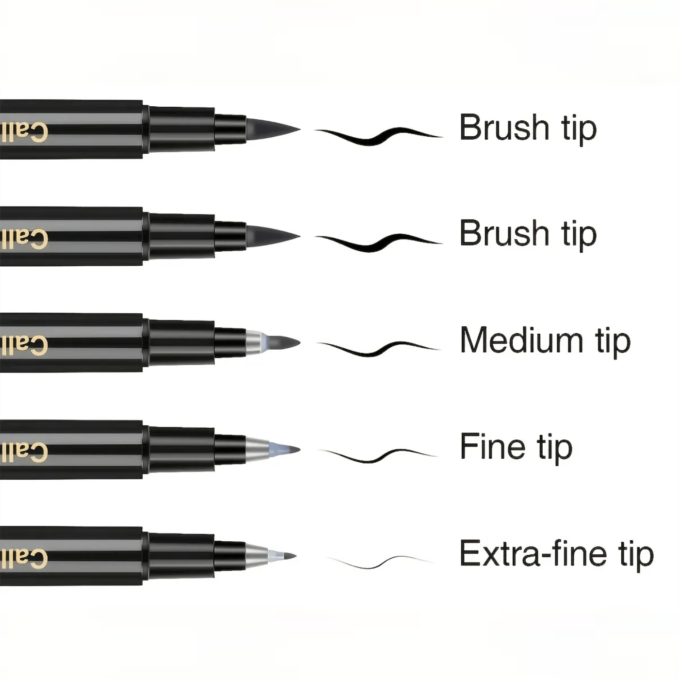 Image of 5pcs Fine-tip Waterproof Ink Pen Set- Black, With Tip Sizes Suitable For Fine Sketching, Journaling, Contour Drawing, And Cartoon Animation, Smooth Writing, Precise Artistic Creation