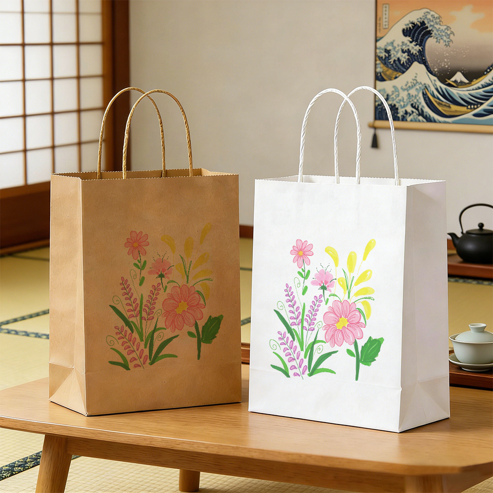 Thickened Printed Gift Tote Bag with Vibrant Floral Print