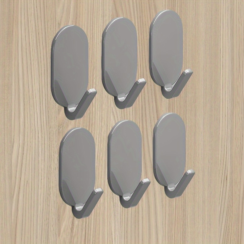 TEMU 6/ 12pcs Heavy-duty Adhesive Hooks - No Drilling Required, Bathrooms And Toilets, Multifunctional Wall-mounted Hangers, Modern Wall-mounted