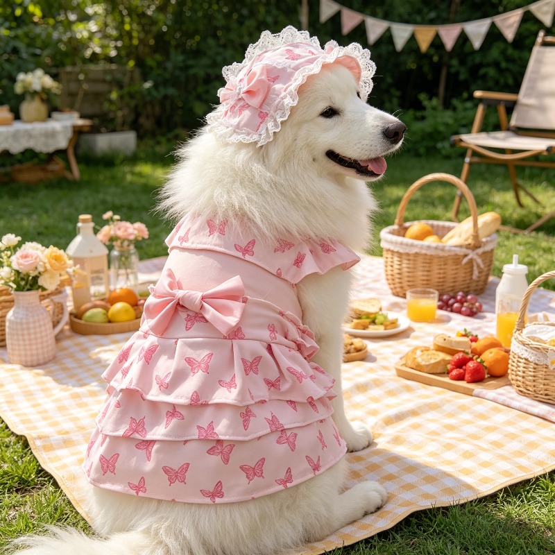 dog summer dress Strawberry Dress: Cotton Pet Harness With Bow This beach Dog Summer dress Sewing Pattern
