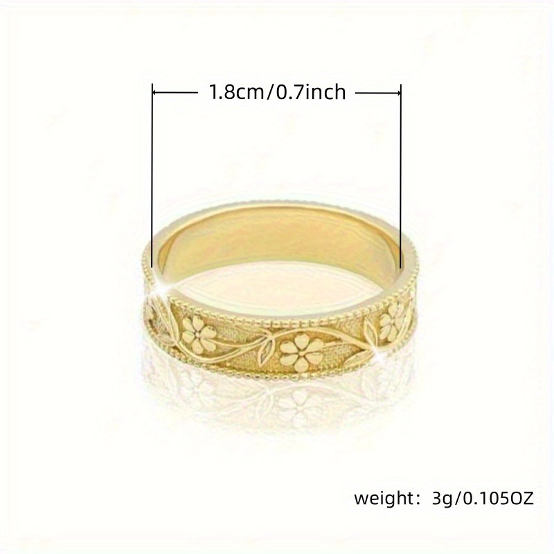 Fashionable Vine Flower Natural Pattern Ring for Daily Wear