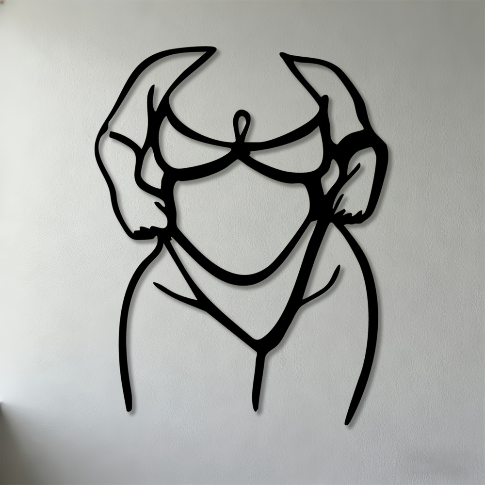 TEMU Décoration murale plate 2D en acrylique, silhouette de bikini en acrylique, parfaitement adaptée pour la décoration de chambre, salle de bain,