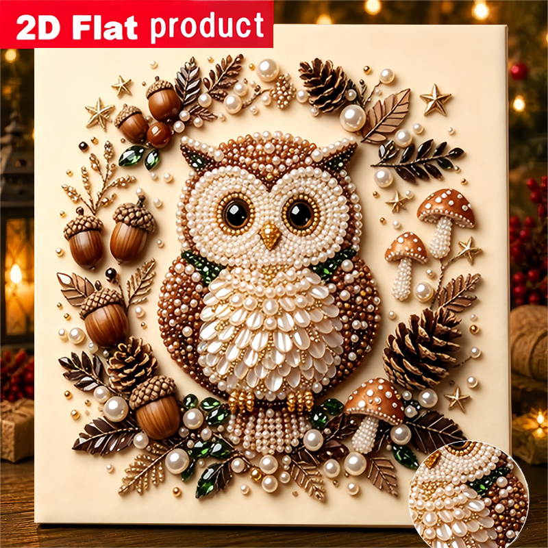 TEMU 2d/flat Printing Diamond Painting Design Handmade Glue And Diamond Creative Diamond Painting Kit, Includes Tools And Pearl Diamond Bag,