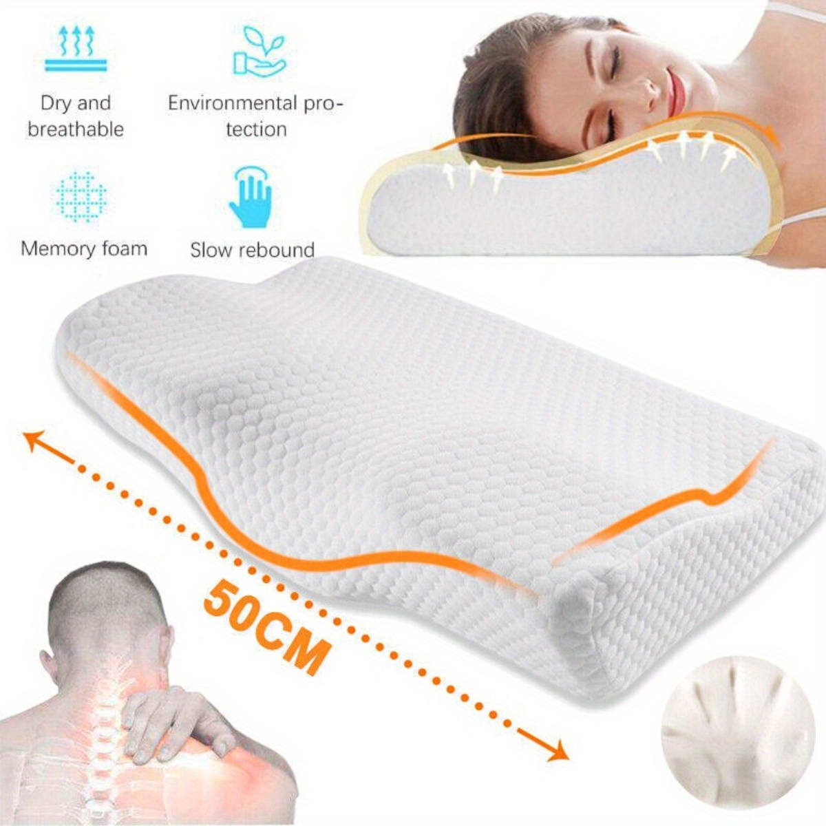 Neck Support Memory Foam Ergonomic Shape