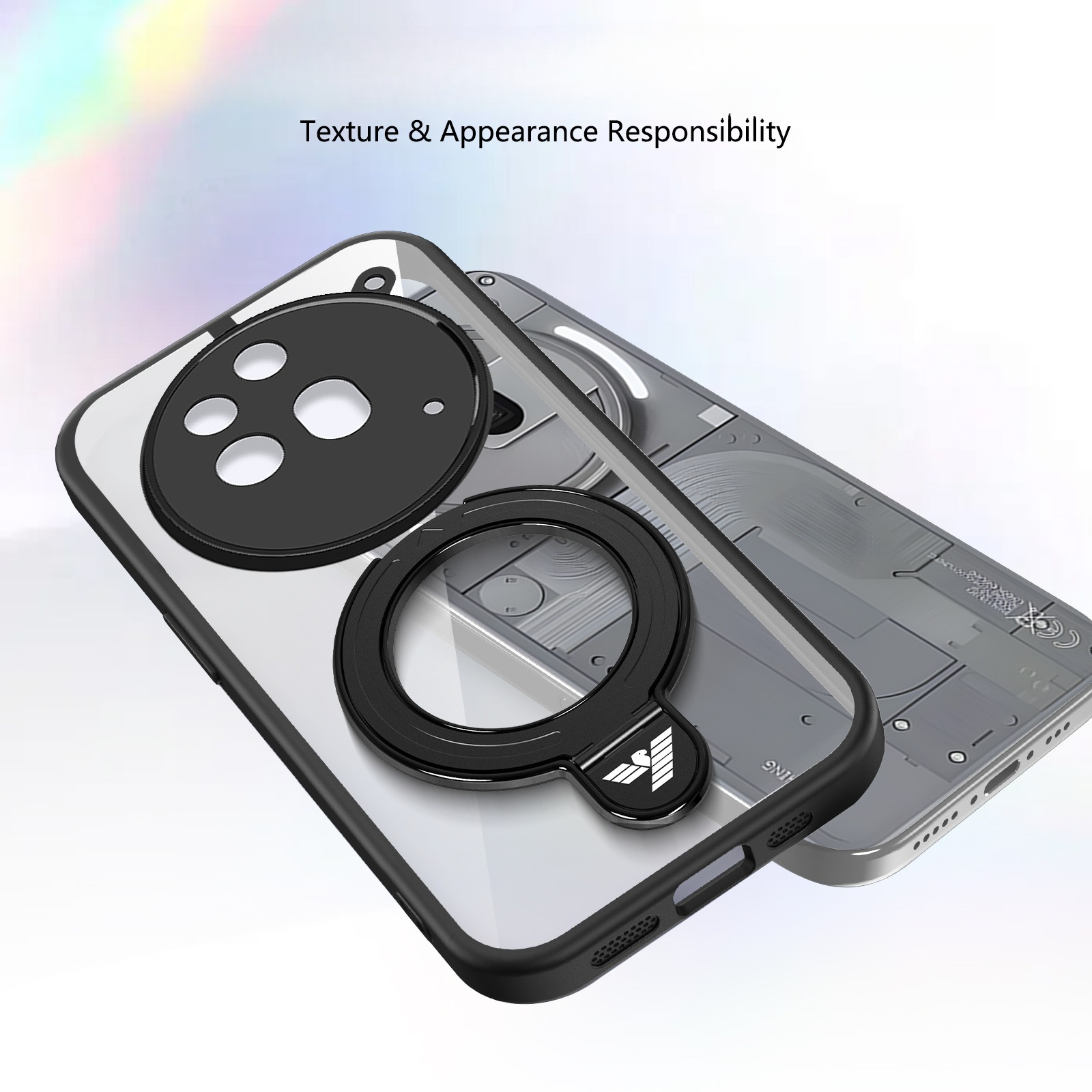 TEMU Phone Case: Armor Matte Translucent Case Magnetic Bracket Wireless Charging Hard Matte Camera Protection Back Phone Shockproof Cover For Nothing