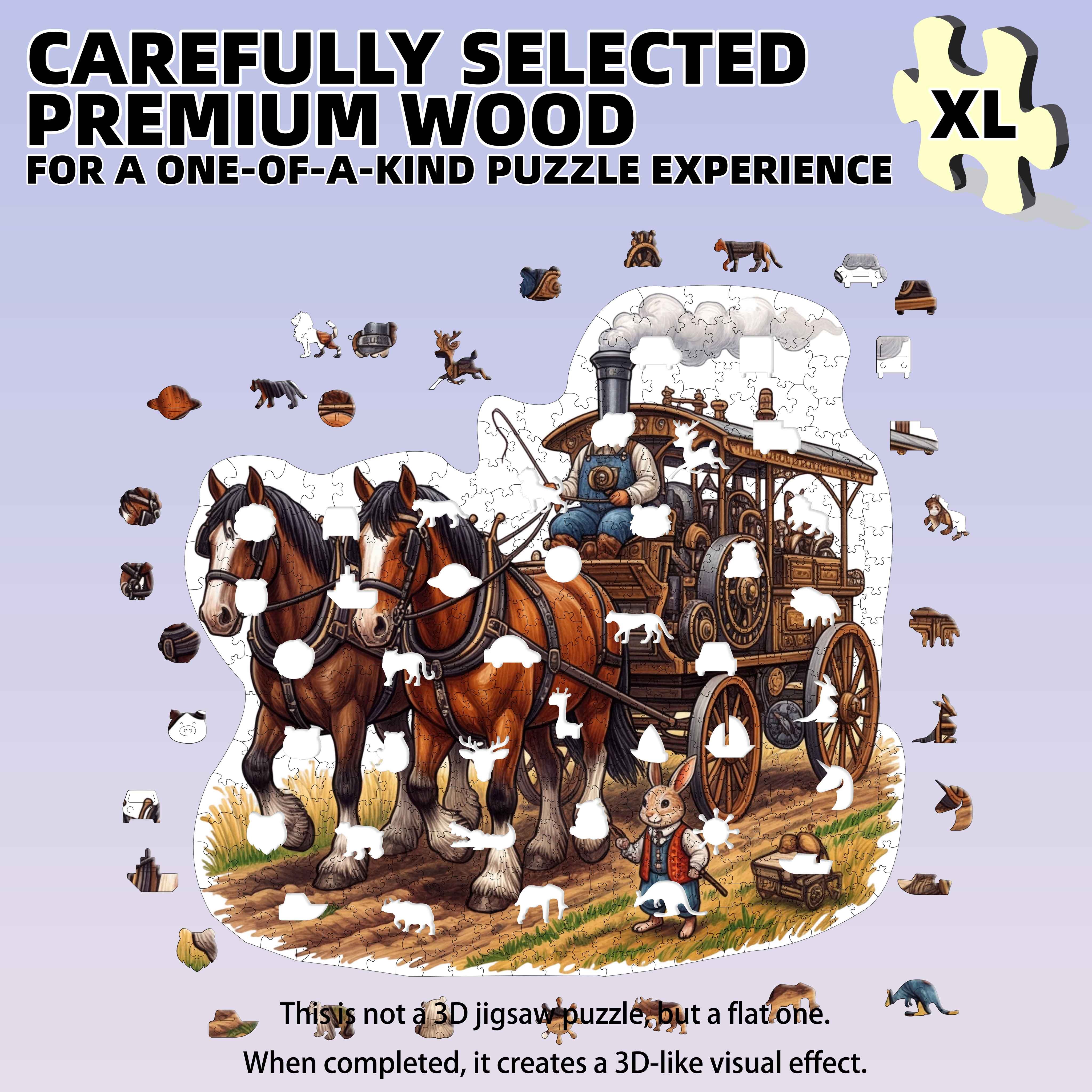 502pcs Steam Carriage Racing Through The Countryside Puzzle
