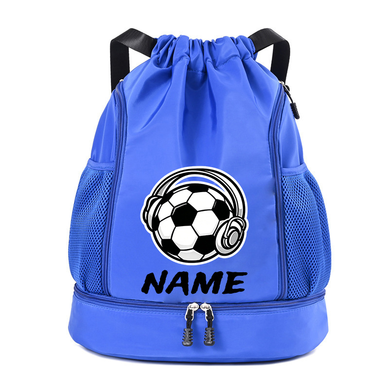 TEMU Customizable Name/text Football & Gym Backpack With Shoe Compartment & Wet/dry Separation - Large Capacity Lightweight Suitable For Travel,,