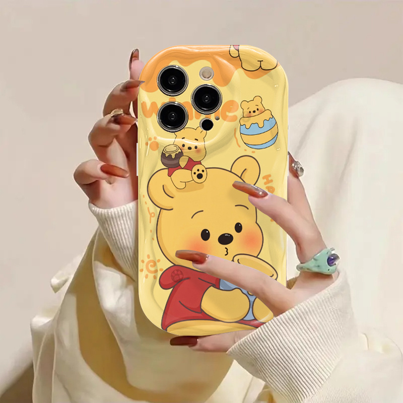 Apple Phone Cases Featuring Cartoon Series, Showcasing a Charming Winnie The Pooh Honey Pot Design Suitable for Iphone Models 16, 15, 14, 13, 12, 11, X, XS, Pro, Pro Max, And Plus. Made from TPU Material, This Cute Cartoon Design Makes for an