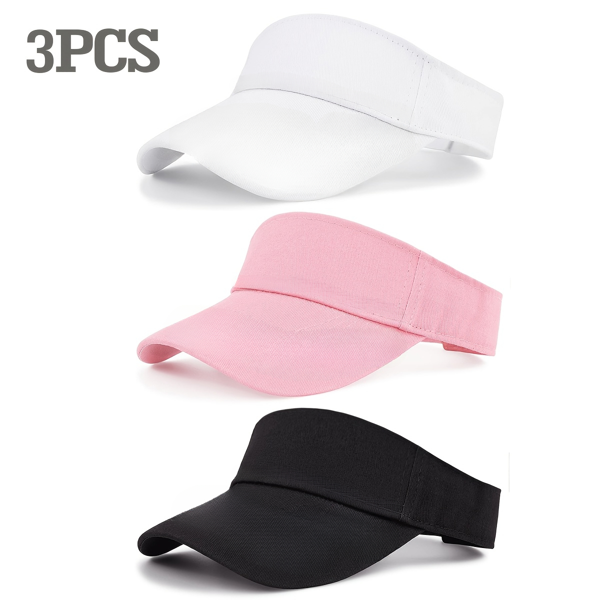 TEMU 3pcs Set Of Unisex Hats, Adjustable Size, Solid Color Casual Sun Hats, Suitable For Daily Wear And Summer, Offering And Stylish Coordination, Suitable As A Gift