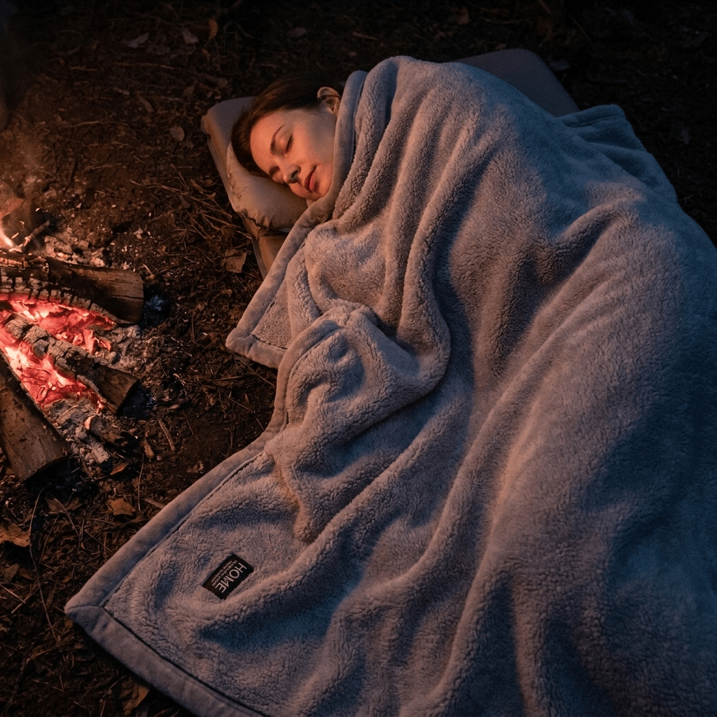 Image of Double-faced Fuzzy Throw, Luxe Snug Texture, Ideal For Sofa , Office , And Road Trips Like Camping & Rv Travel, Multi- Colors And Sizes For Application