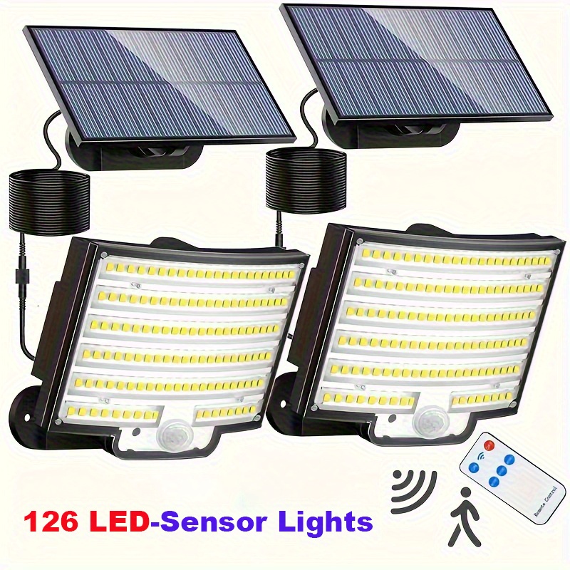 E-shop 1/2 Stück 252 LED Solarleuchten für den Außenbereich, verbesserte empfindliche LED-Außenleuchten mit Bewegungssensor für den Garten,