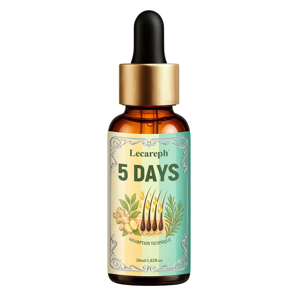 Image of Lecareph 5 Days Rosemary Ginger Hair Oil Scalp Serum Strengthening Nourishing For Thinning Looking Hair Scalp Massage Oil For Men Women Dry Damaged Hair Shine Smooth