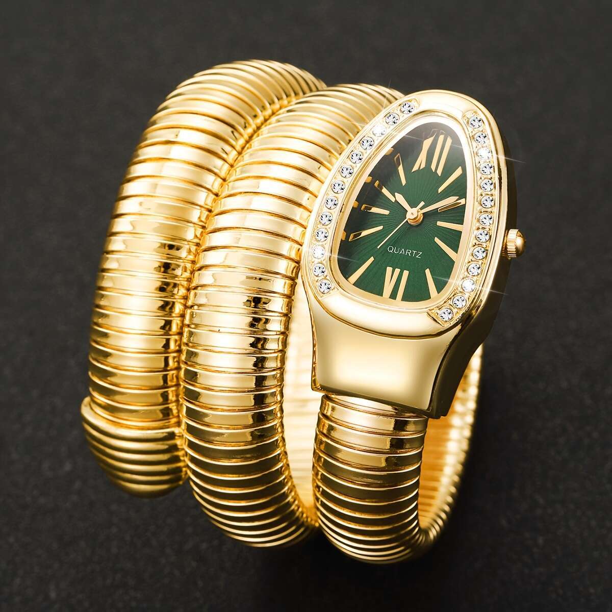 1pc of Women'S Gift Snake-Shaped Watch, Featuring a Unique And Elegant Design, a High-End Wrap-Around Quartz Wristwatch, Excluding The Watch Box