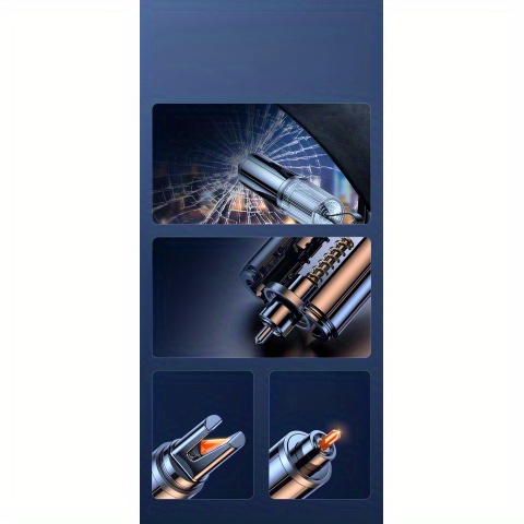 1  car window breaking tool a safety hammer   multifunctional combining three features cutting belts   and ensuring safety in emergencies Product details 4