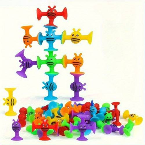 5 15 29pcs random suction cup toy set stacking game bath desktop car travel toy multifunctional soft toy party gift pack suction cup toys brain development colorful suction cup toy set parent child interactive game