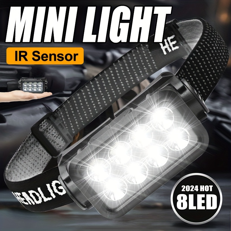 4 mode led headlamp rechargeable motion sensor outdoor camping hiking light