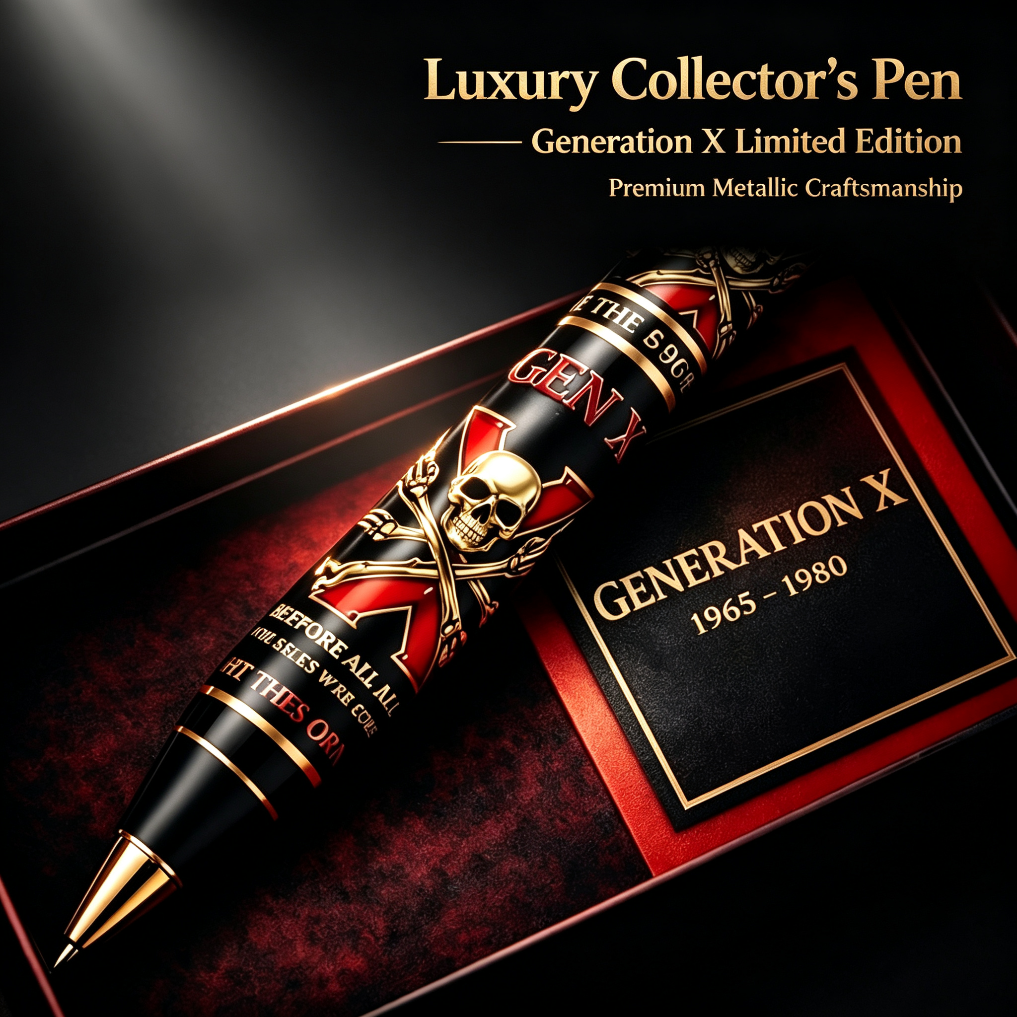 Image of Vintage Metal Rollerball Pen Gift Set, Fine Point Writing Pen With Black And Red Ink, Retro Commemorative Pen In Premium Gift Box For Collectors And Gift