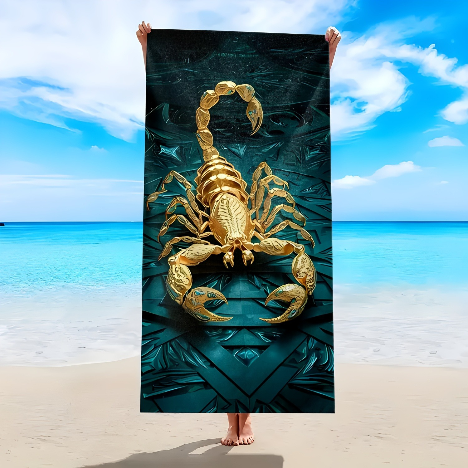 Golden Scorpion Beach Towel Large Quick-drying Comfortable Towel_voghion.com