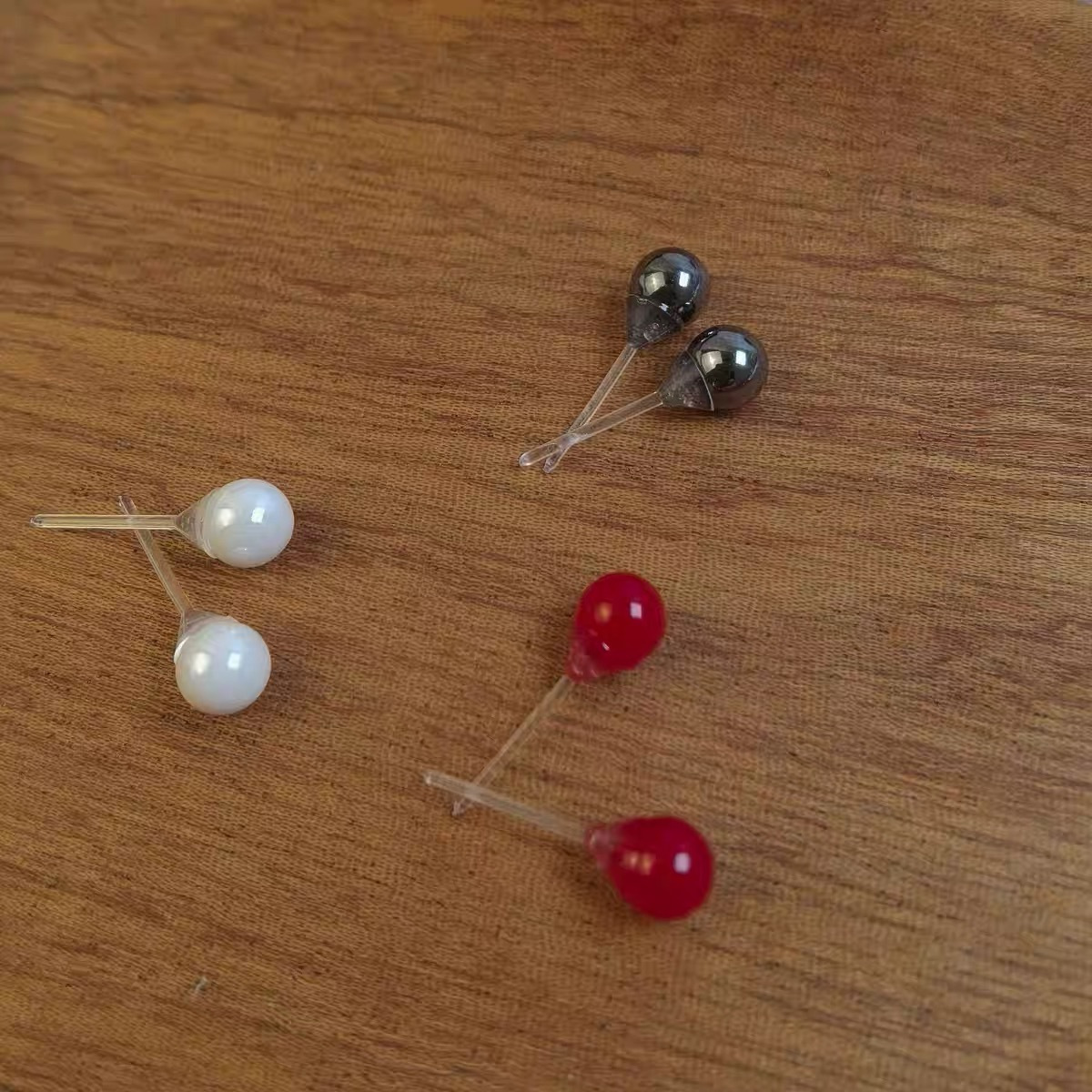 12pcs Resin Ear Stud Set with Plastic Earring Posts