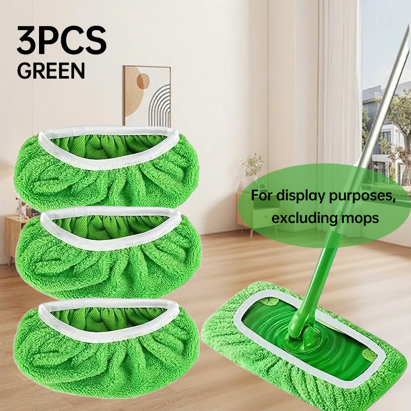 TEMU 3/5pcs Thickened Mop Replacement Covers, Covers For Cleaning Household Dust And Water Stains, High-quality Reusable Mop Replacement Pads,