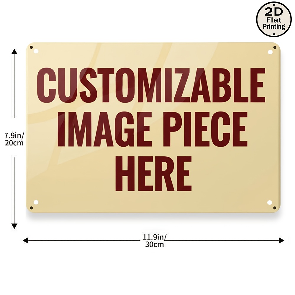 TEMU 2d Flat, 1pc, Vintage Metal Wall Sign - Custom Photo/text - Indoor/outdoor Decoration Suitable For Restaurants, Cabins, Bars, Home, Man Cave,
