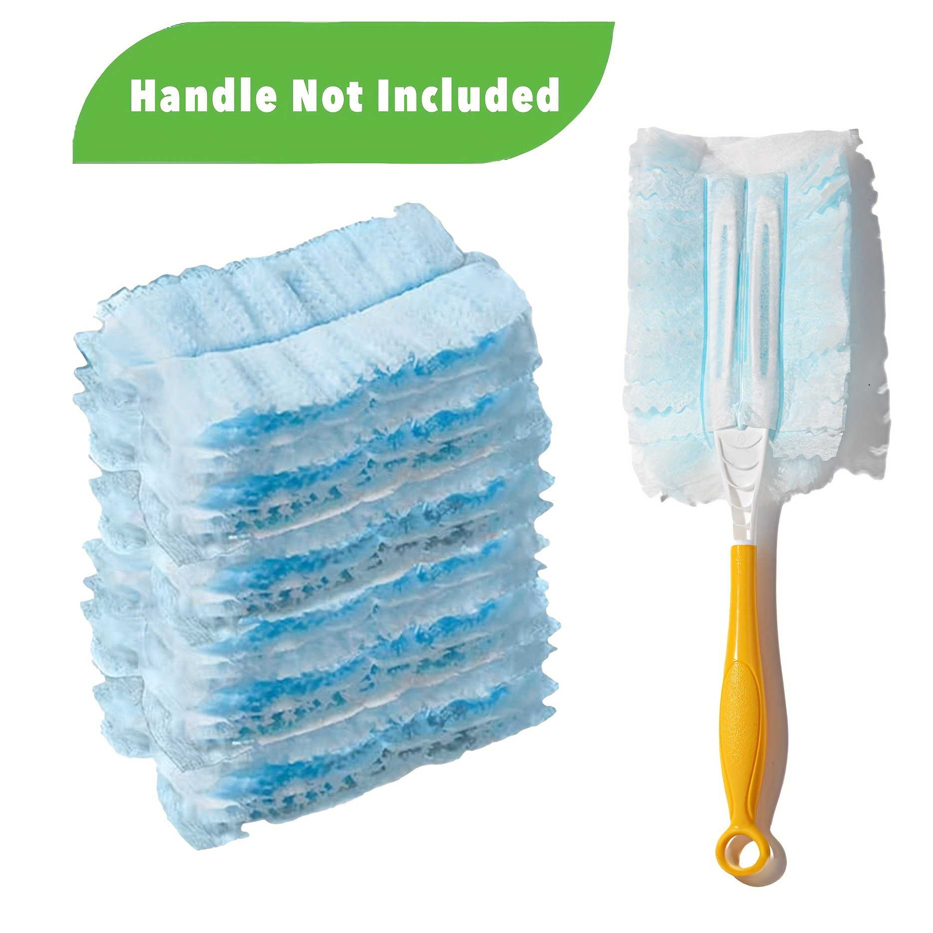 Image of 10pcs Disposable Electrostatic Duster Refill Heads For Desktop, Dust, Crevices, Hair, And Cleaning Brushes, Feather Duster For Home And Car Use, For Cleaning