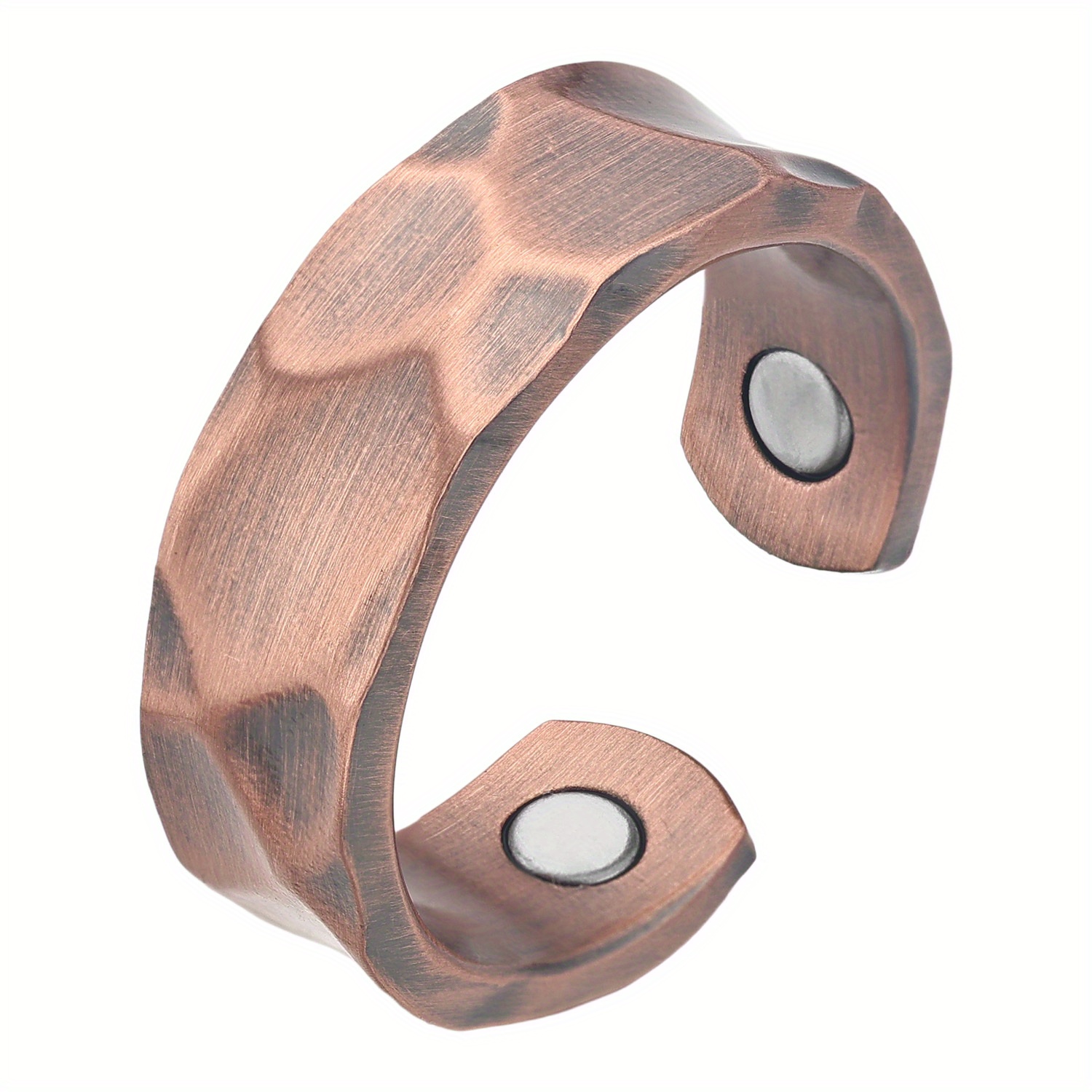 Image of Classical Copper Rings For Women And Men, , Gift For Mom And Dad, Copper, With 2 Magnets, Adjustable Size, Suitable For Fingers And Thumbs, Copper Jewelry, Suitable For Birthdays