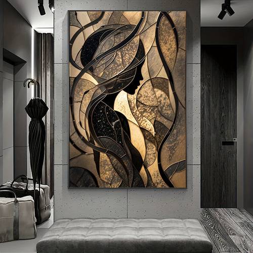 2d 1 silhouette suitable for home office bathroom living room bedroom dining room wrapped canvas