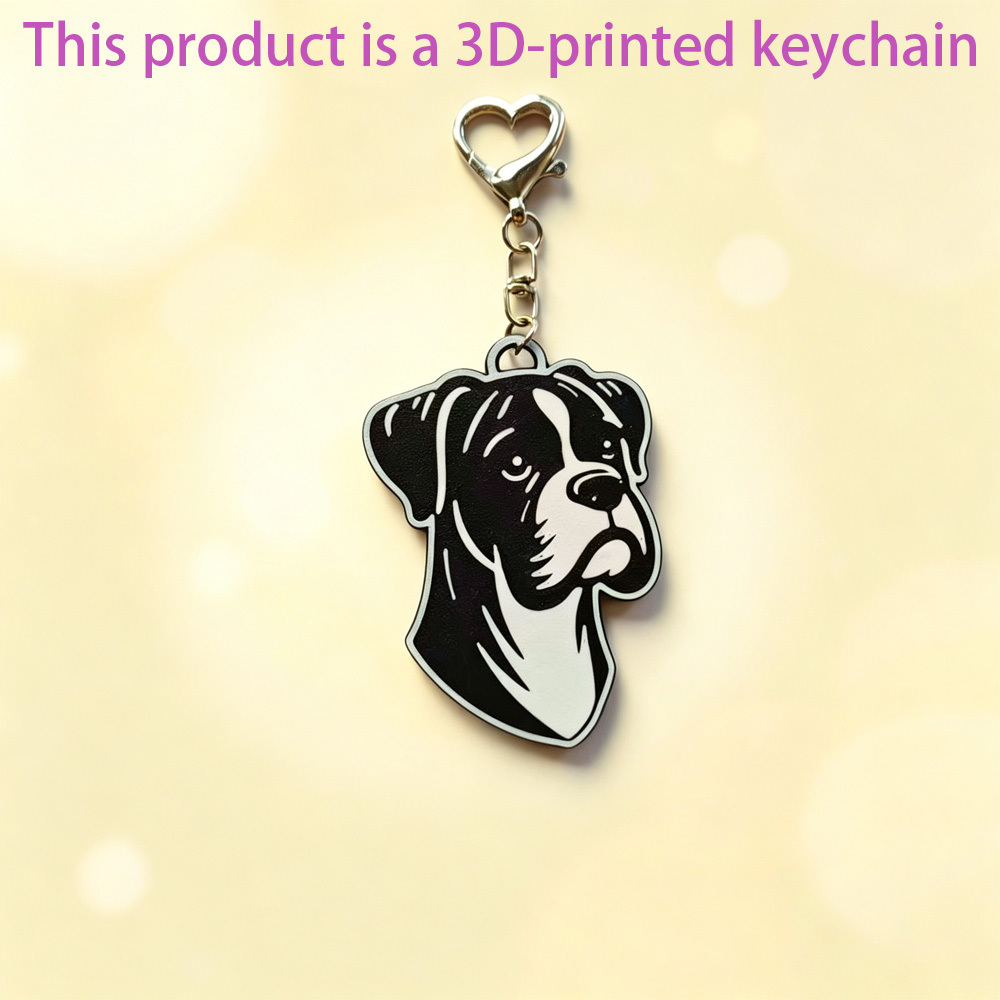 TEMU 1pc 3d Printed, Exquisitely Designed Boxer Dog Keychain, Suitable For Car Keys, Keys, Holiday Gifts, Decoration, Unisex, Perfect Gift For ,