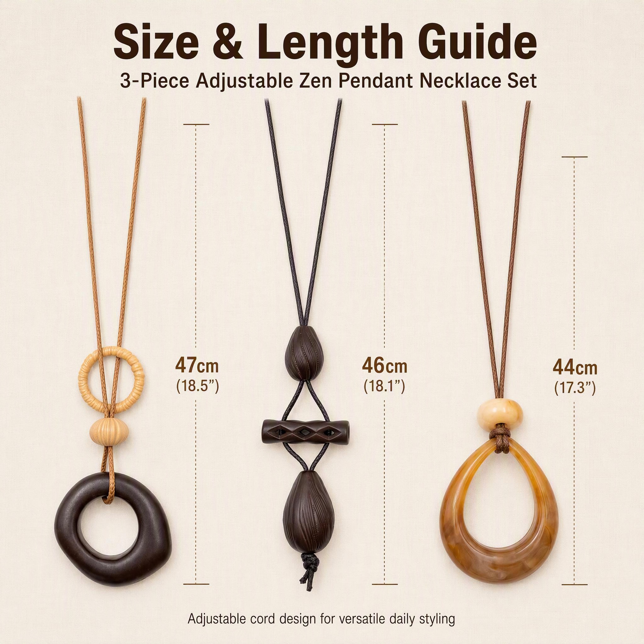 3pcs Zen Bohemian Layered Sweater Chains with Pendants