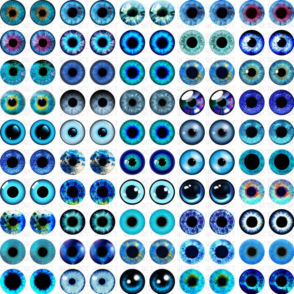 

100pcs Blue Glass Eyes For Crafts, Diy Sewing, Dolls, Cat & Dinosaur Eye Embellishments Accessories