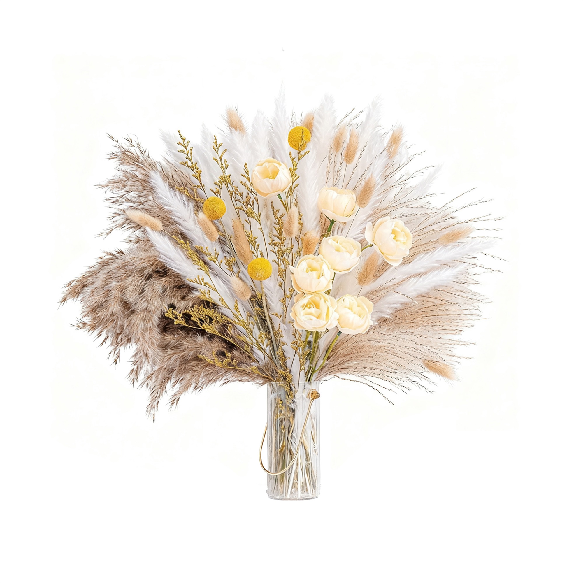 Mixed Dried Flower Bouquet Featuring Pampas Grass Bridal Bouquets For Wedding Home Decor And Special Occasions