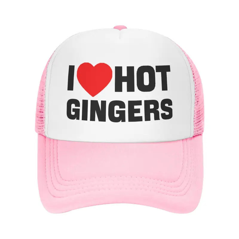 

i Love Hot " Funny Trucker Hat For Men, Breathable Mesh Baseball Cap, Adjustable Polyester Knit, Machine Washable - Theme