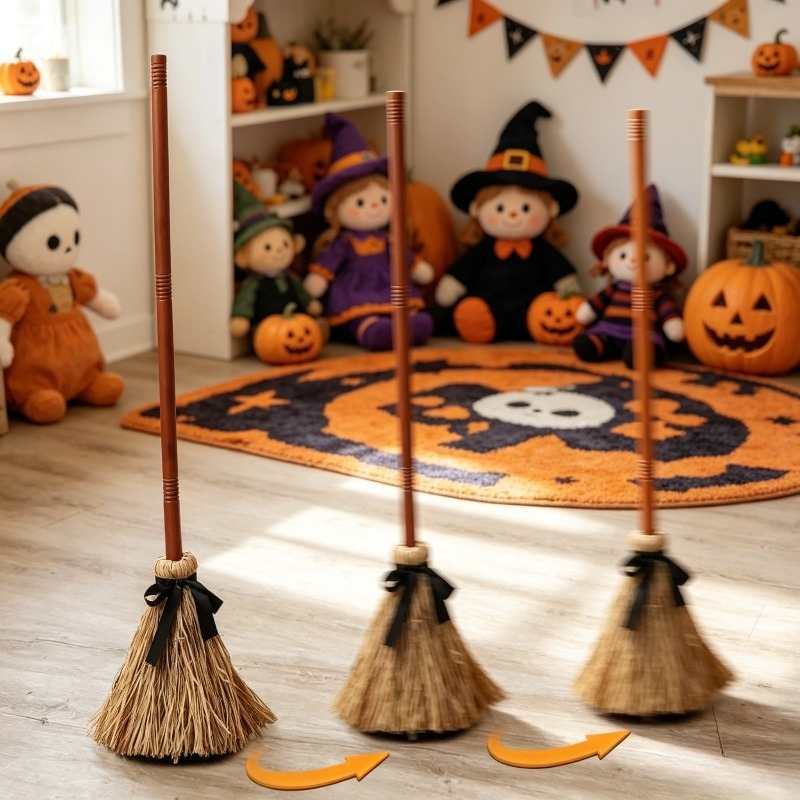 halloween floating witch broom touch activated animated dancing broom with creepy   sounds battery operated 3 aa not included spooky photo prop for indoor party