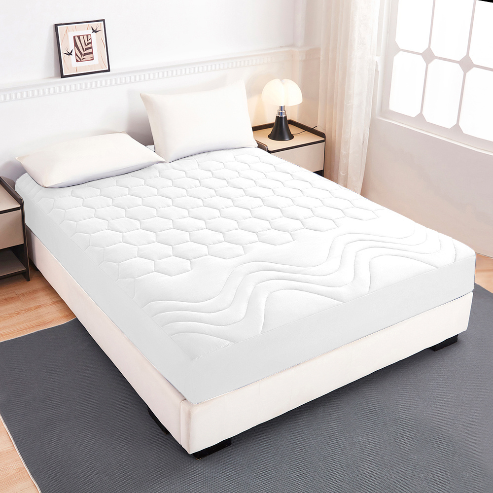 High Elastic Fitted Sheet Non-slip Full Wrap Mattress Protector Skin-friendly Breathable Soft Bed Sheet Washable Durable Universal Household Bedroom Bed Cover